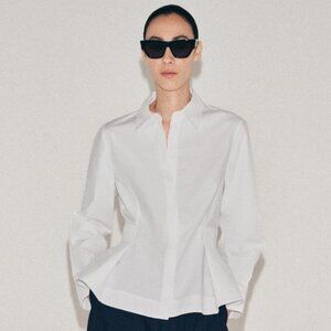ZARA ZW COLLECTION PEPLUM POPLIN SHIRT